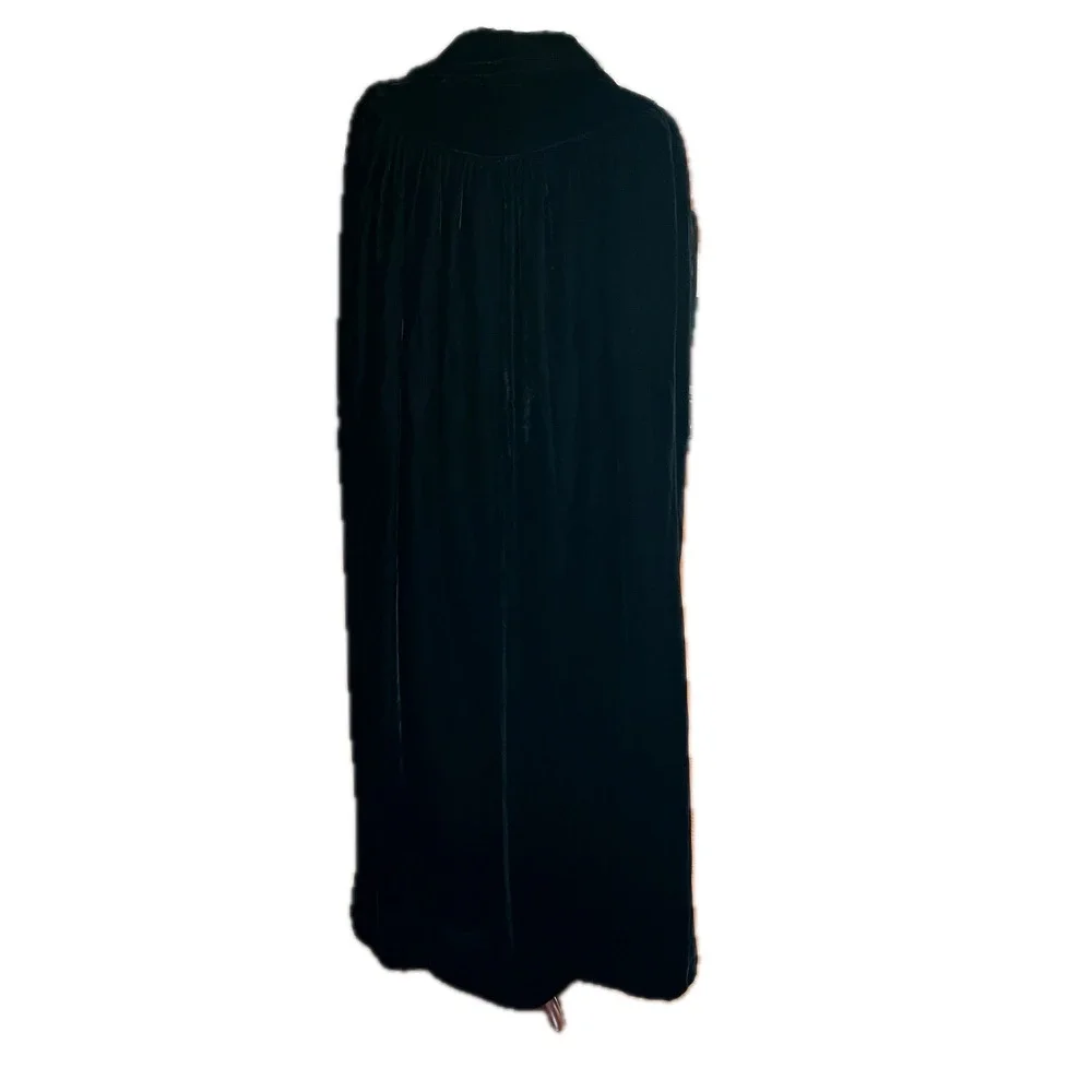 Vintage Velvet Cape Long Cloak Whimsygoth Gothic Halloween Cosplay Black 51 In